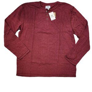 PX Clothing Thermal Long Sleeve Henley Burgundy Red Men's Size XXL